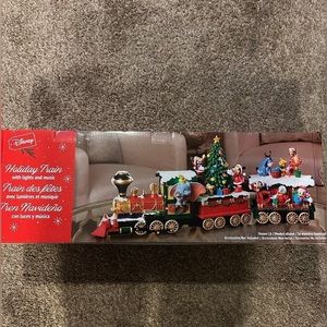 Disney Holiday Train Mickey &Friends 3-Piece W/Lights & Music new Sealed Box
